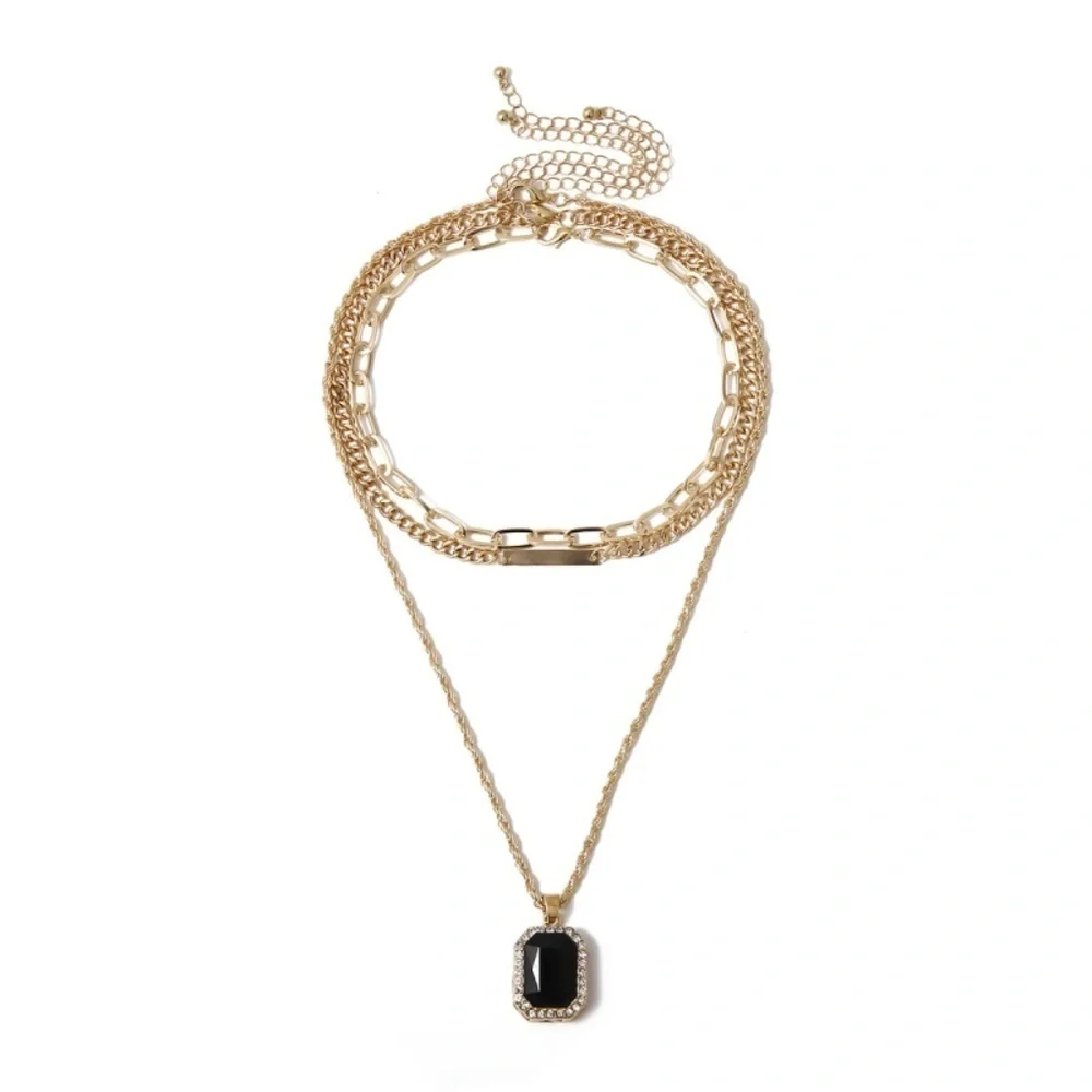 *TALULLA* Gold x Black Layered Fashion Necklace